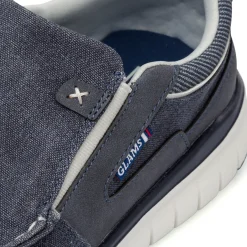 Sneakers Slip-on blu in tessuto da Uomo Glams