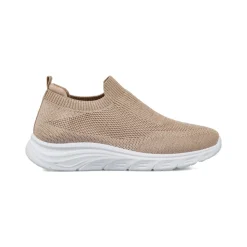 Sneakers slip-on da Donna in tessuto effetto lurex beige Lora Ferres