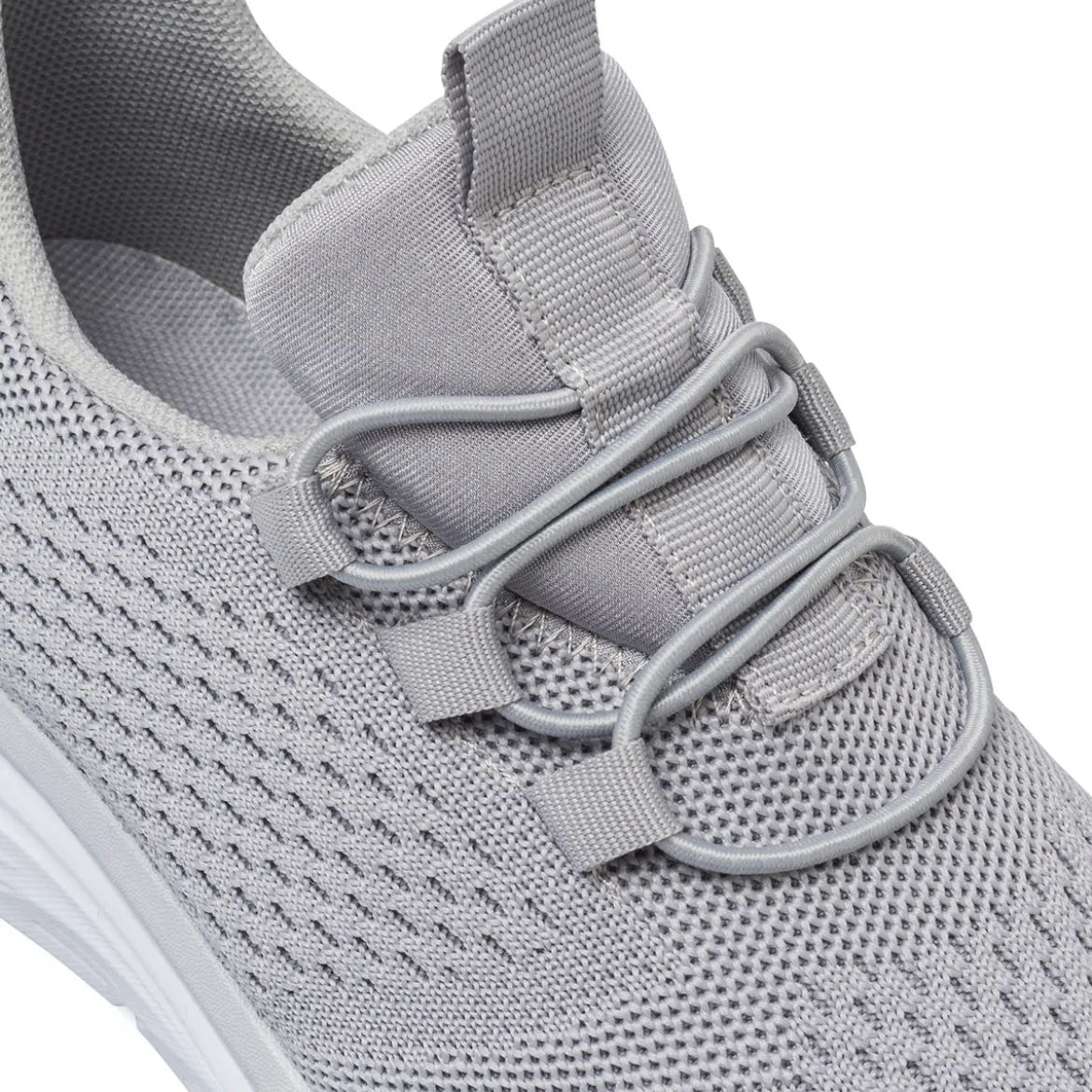 Sneakers slip-on Donna grigie in tessuto con lacci elastici Lora Ferres