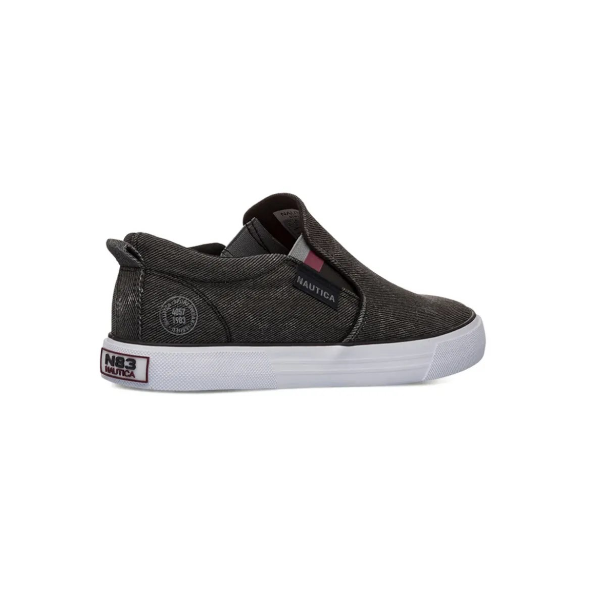 Sneakers slip-on nere da Uomo in tessuto effetto jeans Nautica