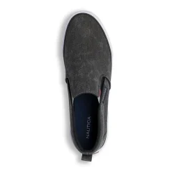 Sneakers slip-on nere da Uomo in tessuto effetto jeans Nautica