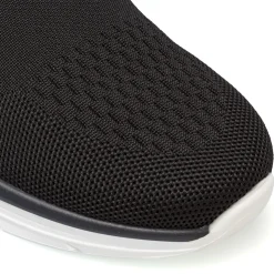Sneakers Slip-on Nere Uomo in Tessuto leggero Riflessi Urbani