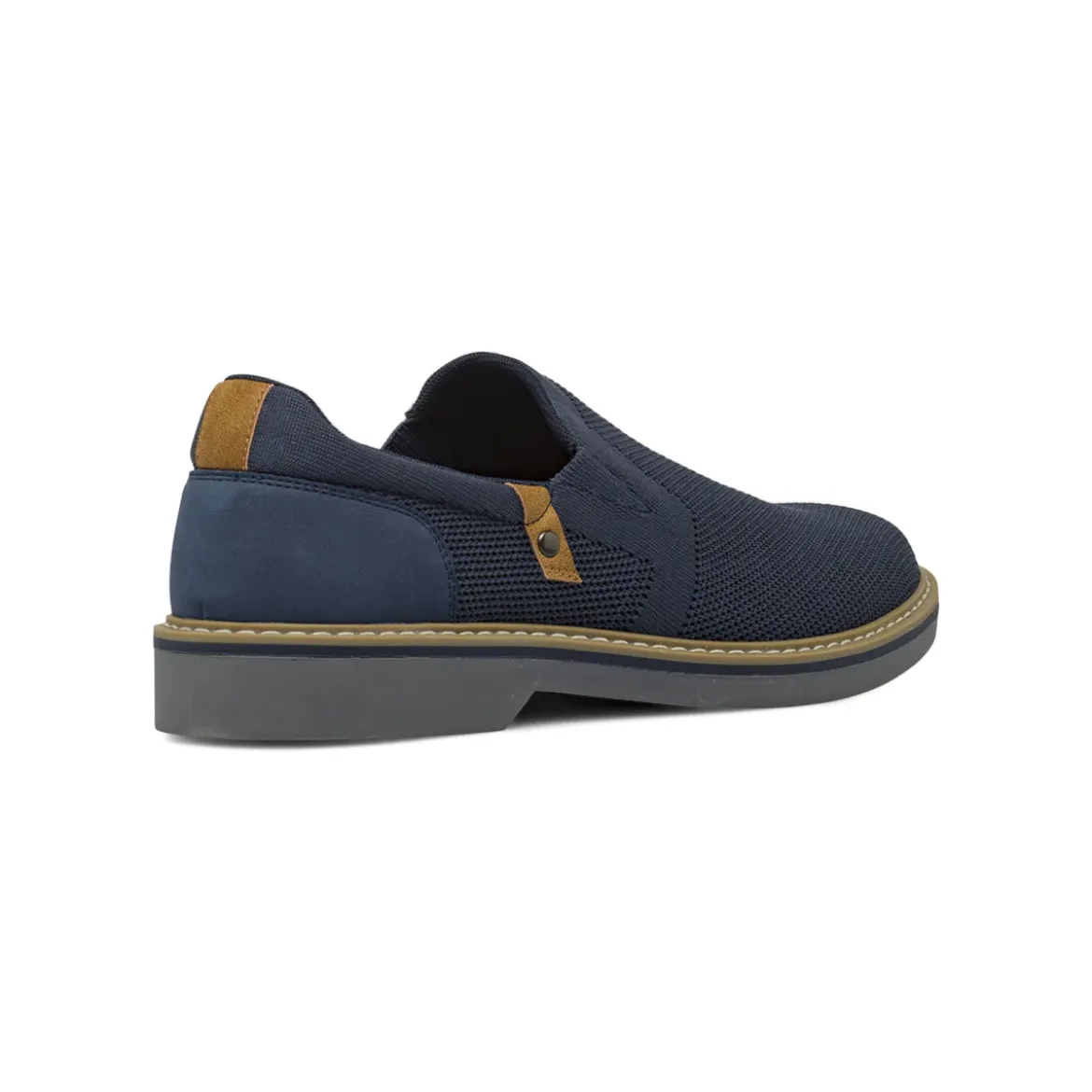 Sneakers Slip-on Uomo Blu in tessuto e dettagli cuoio Riflessi Urbani