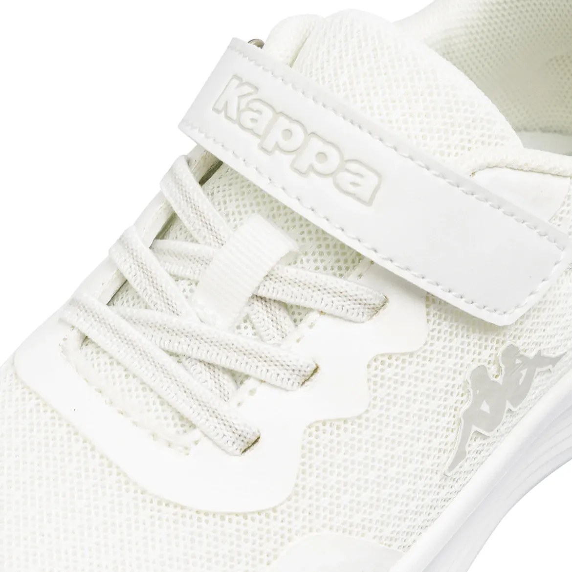 Sneakers Sport da bambino bianche Kappa con chiusura a strappo in mesh