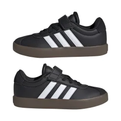 Sneakers sport da bambino e bambina in pelle nere adidas VL Court 3.0