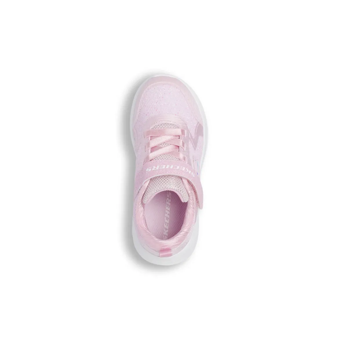 Sneakers sportive Bambina Rosa glitterate chiusura a strappo Skechers