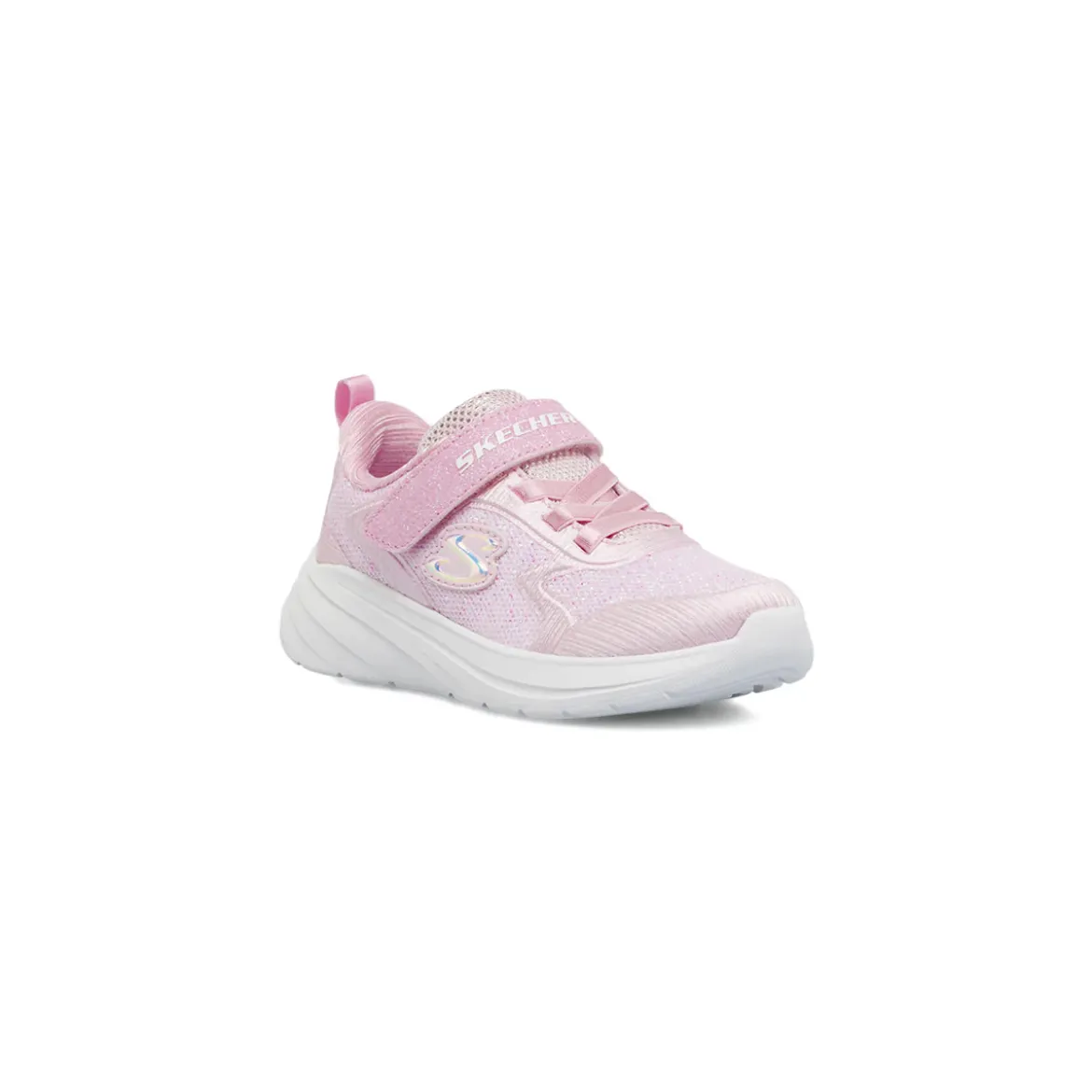 Sneakers sportive Bambina Rosa glitterate chiusura a strappo Skechers