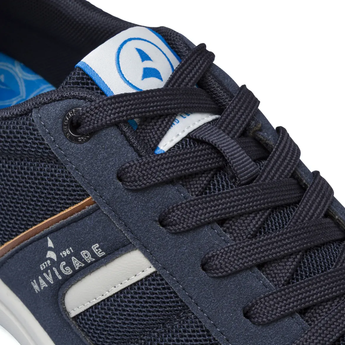 Sneakers sportive blu da Uomo in tessuto mesh traspirante Navigare
