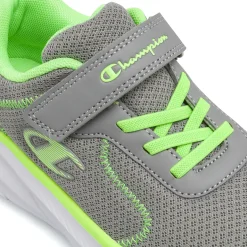 Sneakers sportive da Bambino grigie e verde fluo con strappo Champion