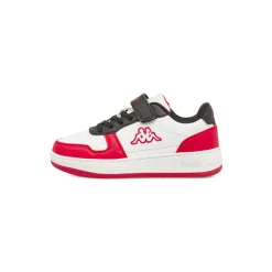 Sneakers sportive da bambino bianche Kappa con dettagli rossi e neri