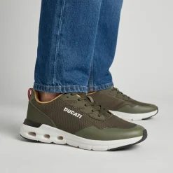 Sneakers sportive da Uomo verde militare in mesh Ducati