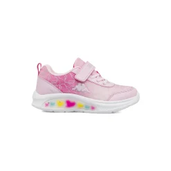 Sneakers sportive rosa da Bambina con Luci e strappo Kappa
