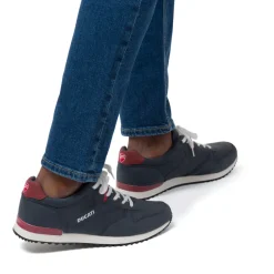 Sneakers traforate blu da uomo con dettaglio a contrasto e logo Ducati