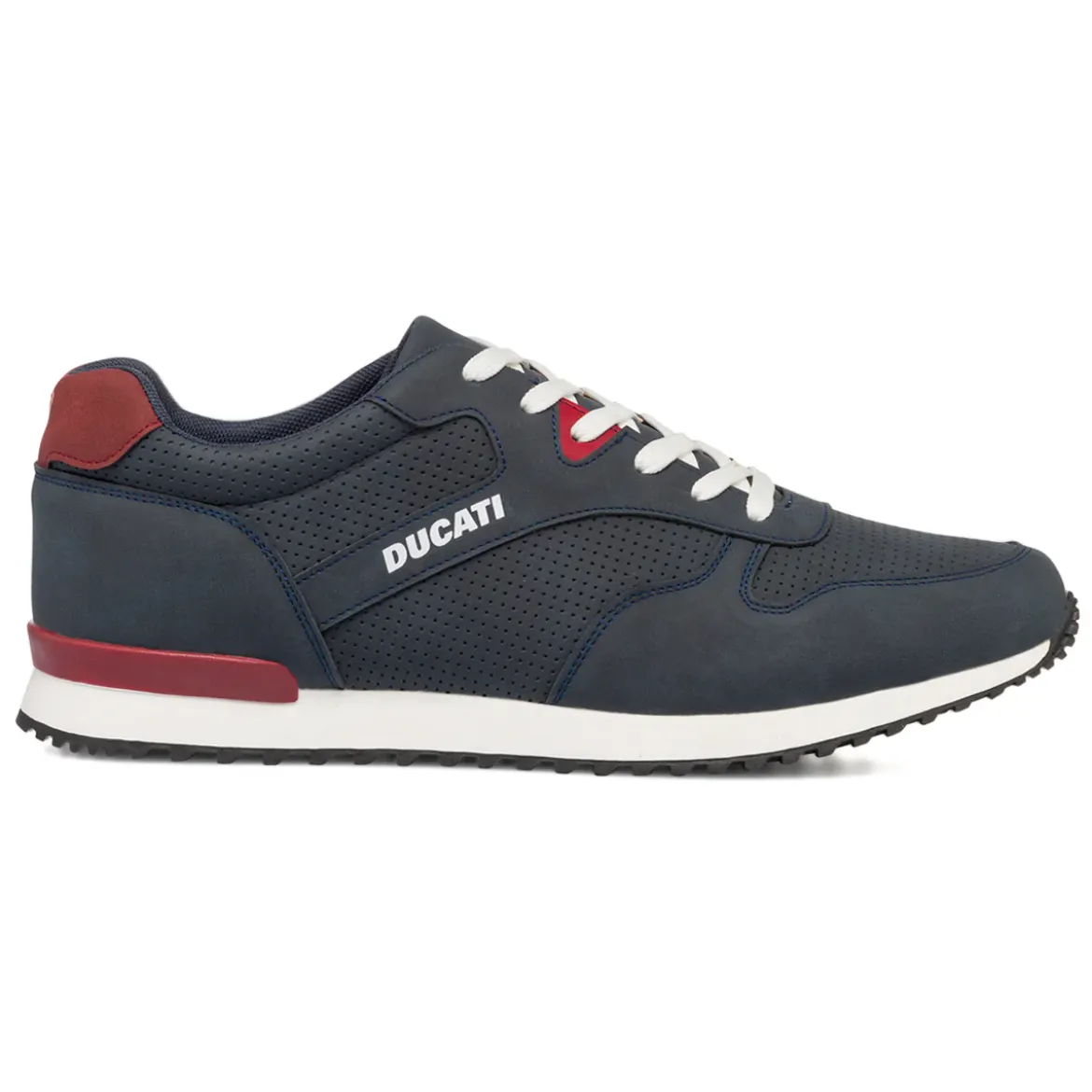 Sneakers traforate blu da uomo con dettaglio a contrasto e logo Ducati