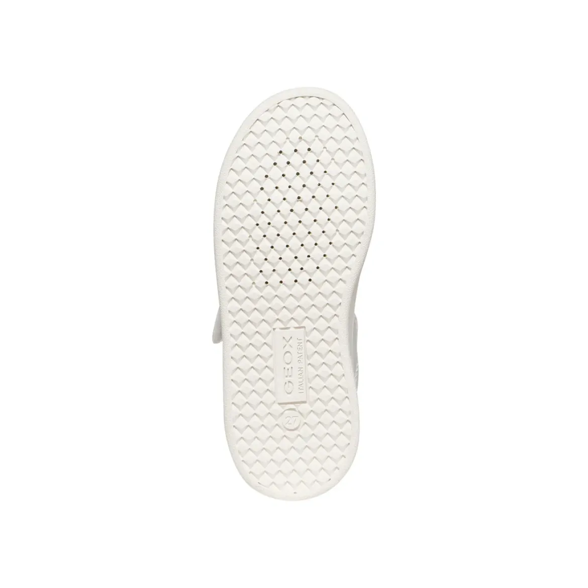 Sneakers traspiranti bianche Bambina con strappo e inserto viola Geox