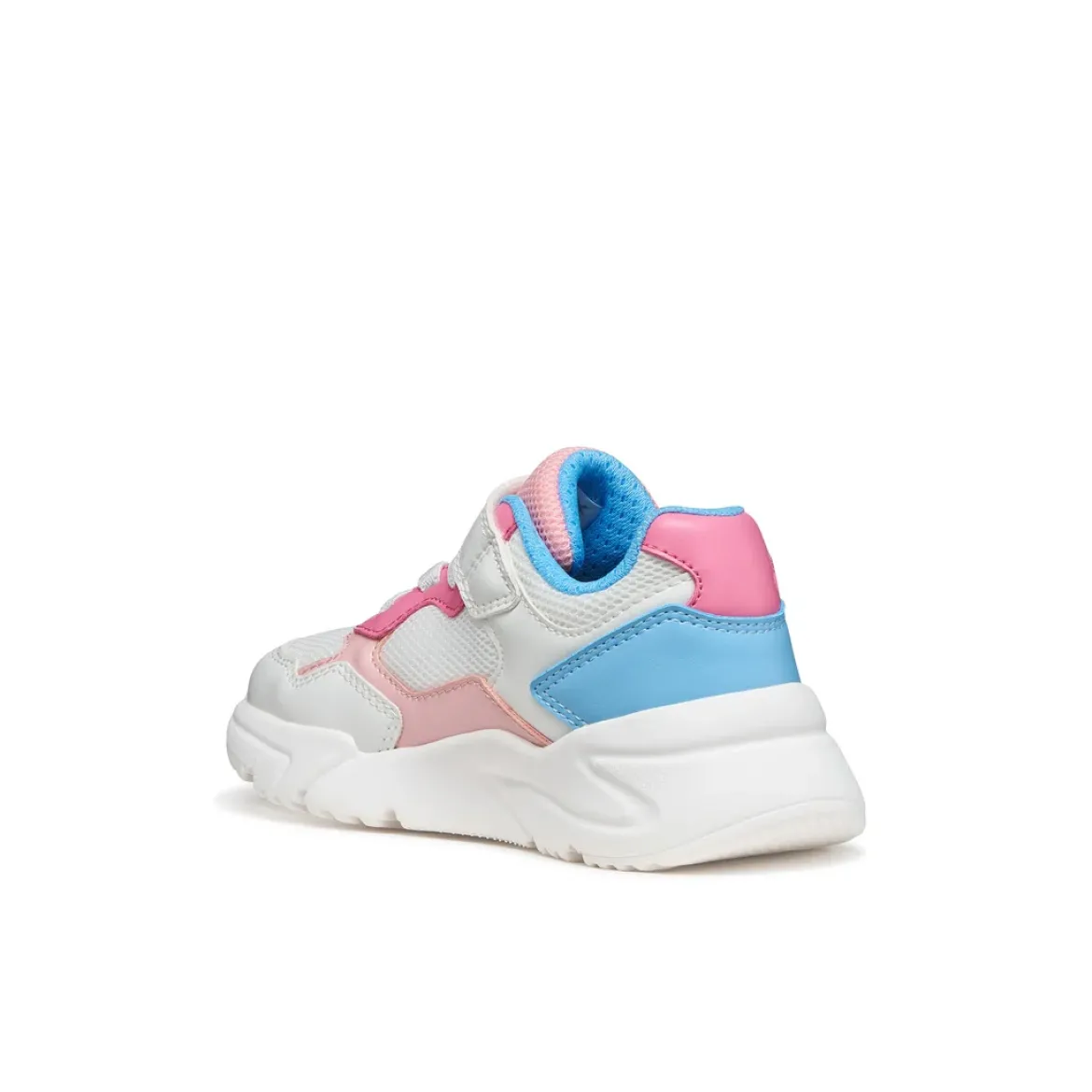 Sneakers traspiranti bianche e multicolor da Ragazza con strappo Geox