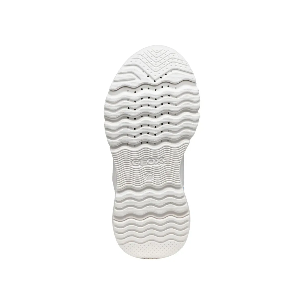 Sneakers traspiranti bianche e multicolor da Ragazza con strappo Geox