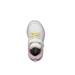 Sneakers traspiranti bianche e rosa da Bambina in tessuto mesh Geox