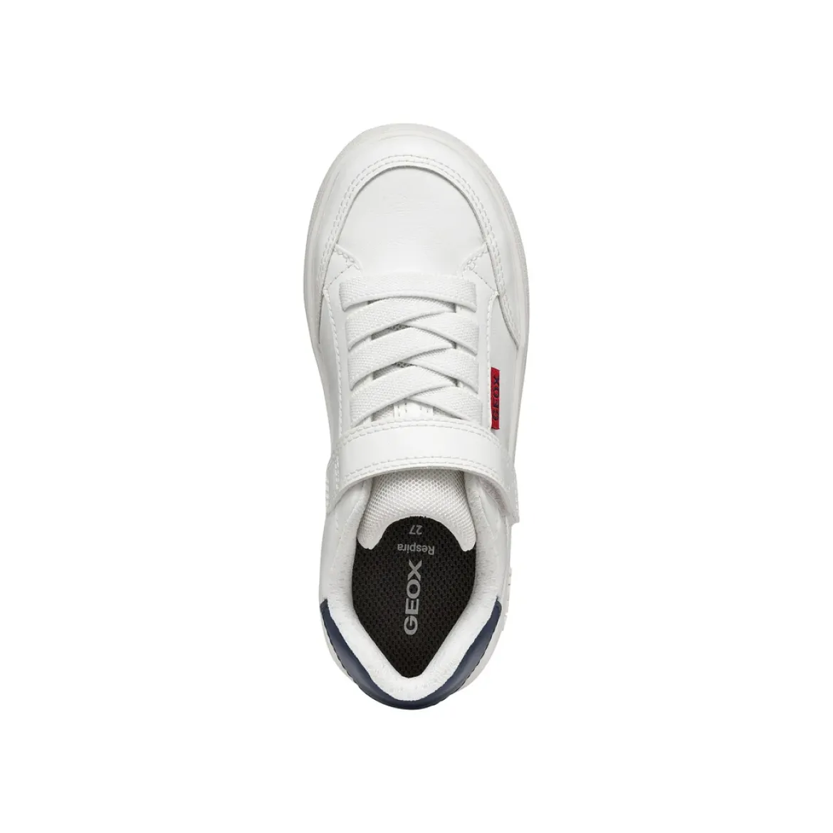 Sneakers traspiranti bianche da Ragazzo con cinturino a strappo Geox