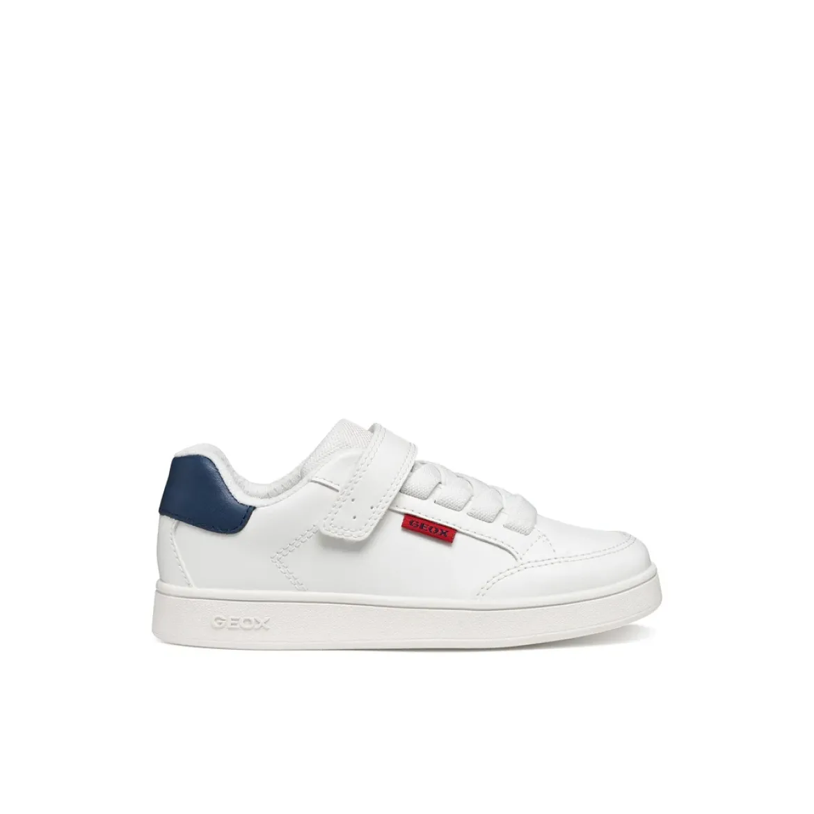 Sneakers traspiranti bianche da Ragazzo con cinturino a strappo Geox
