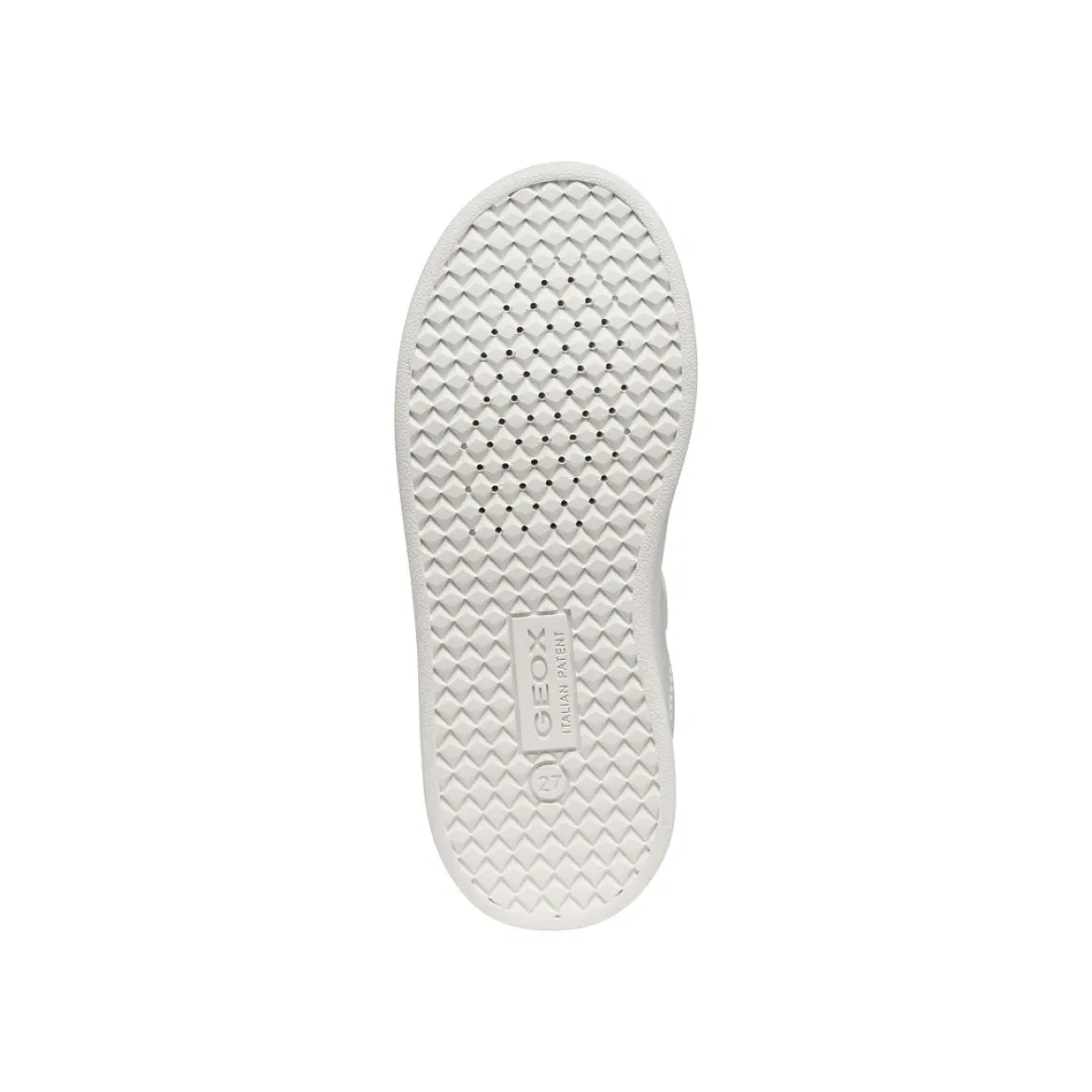 Sneakers traspiranti bianche da Ragazzo con cinturino a strappo Geox