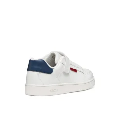 Sneakers traspiranti bianche da Ragazzo con cinturino a strappo Geox