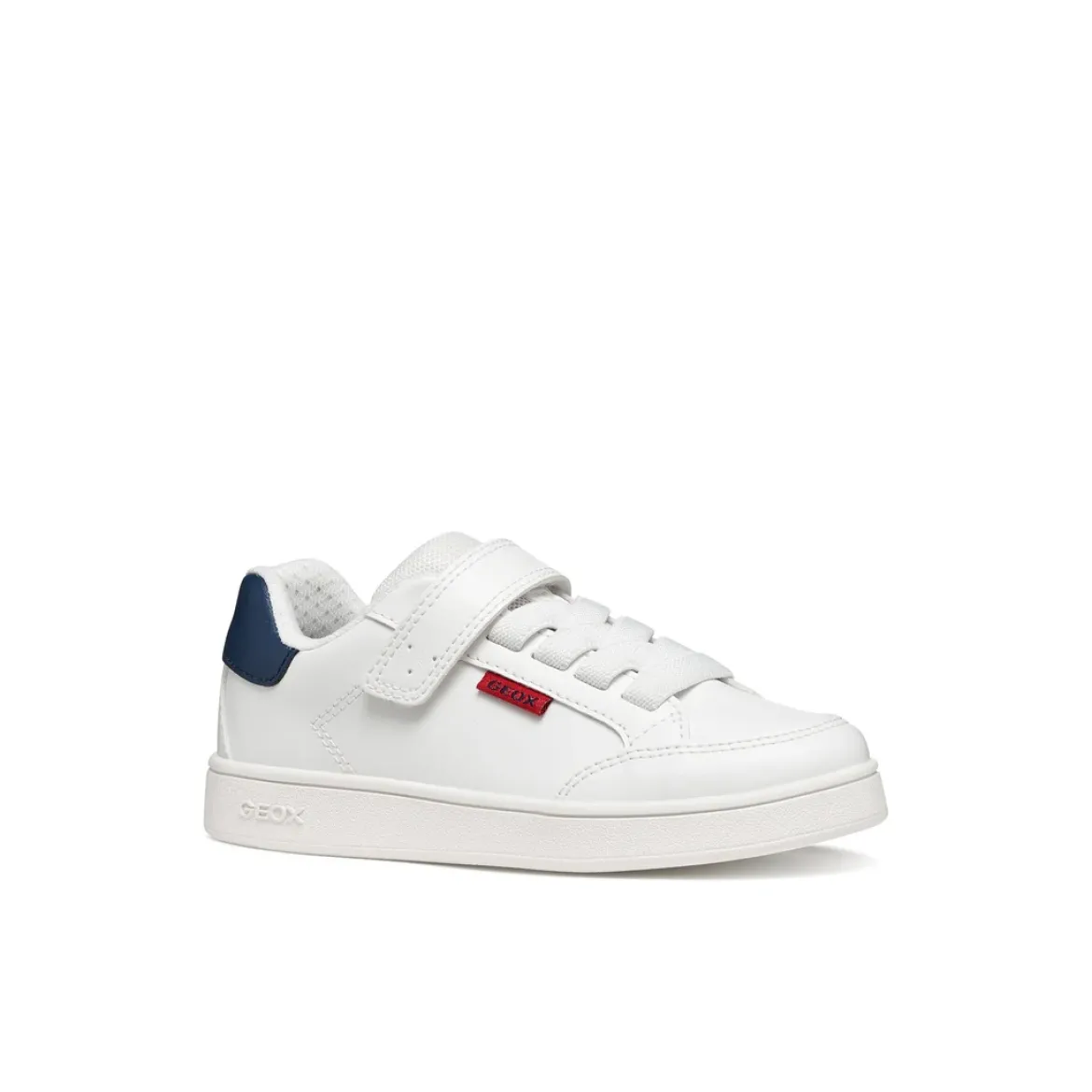 Sneakers traspiranti bianche da Ragazzo con cinturino a strappo Geox