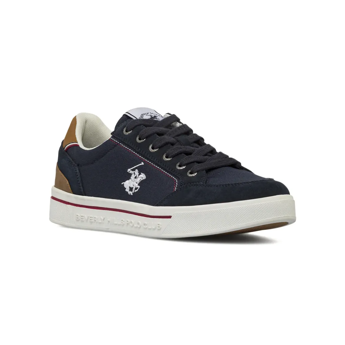 Sneakers Uomo blu in tessuto con logo ricamato Beverly Hills Polo Club