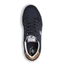 Sneakers Uomo blu in tessuto con logo ricamato Beverly Hills Polo Club