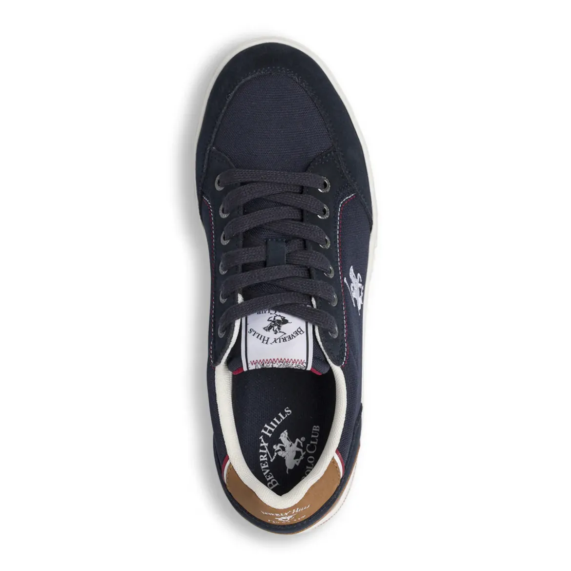 Sneakers Uomo blu in tessuto con logo ricamato Beverly Hills Polo Club