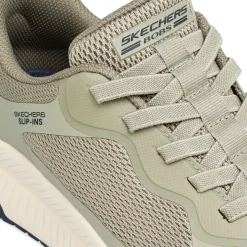 Sneakers verde miliare in tessuto mesh Memory Foam Skechers Slip-Ins