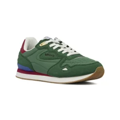 Sneakers verdi da Uomo con inserti effetto scamosciato Gas