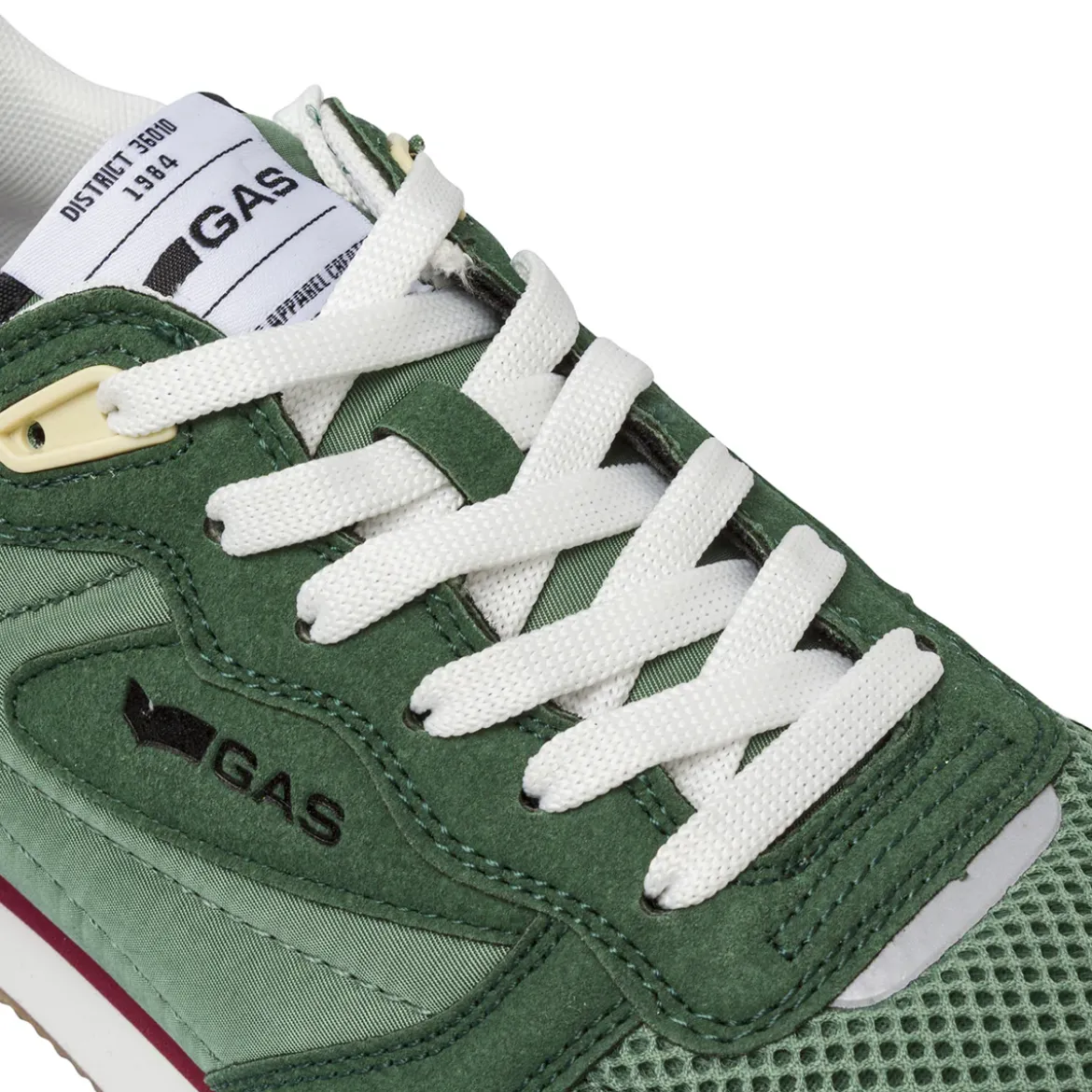 Sneakers verdi da Uomo con inserti effetto scamosciato Gas