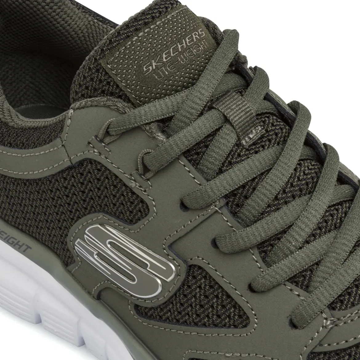 Sneakers verdi da Uomo con Memory Foam Lite-Weight Skechers Burns