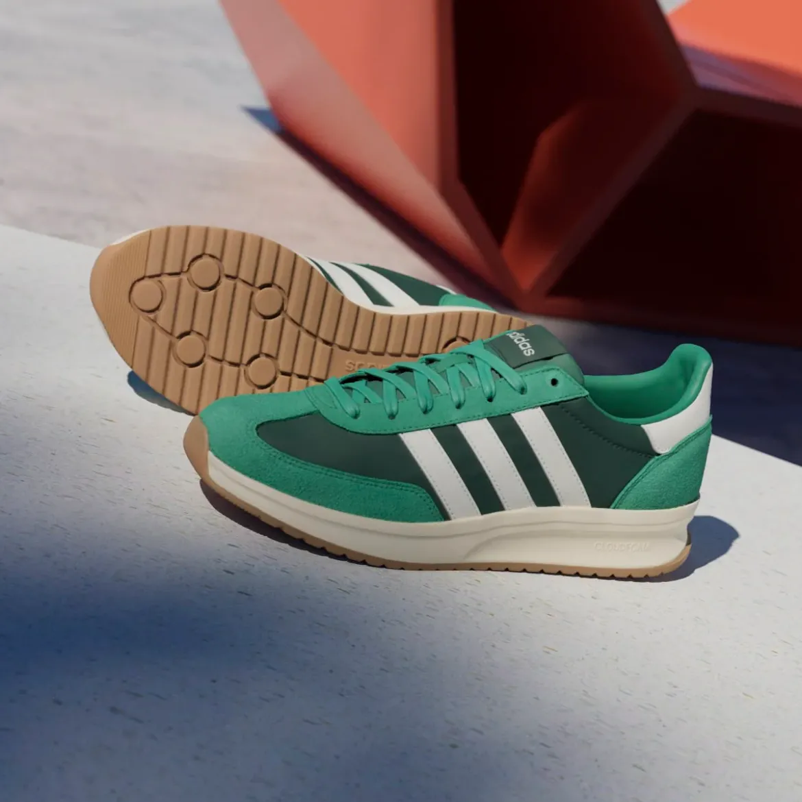 Sneakers verdi da Uomo in pelle e tessuto RUN 70s 2.0 adidas