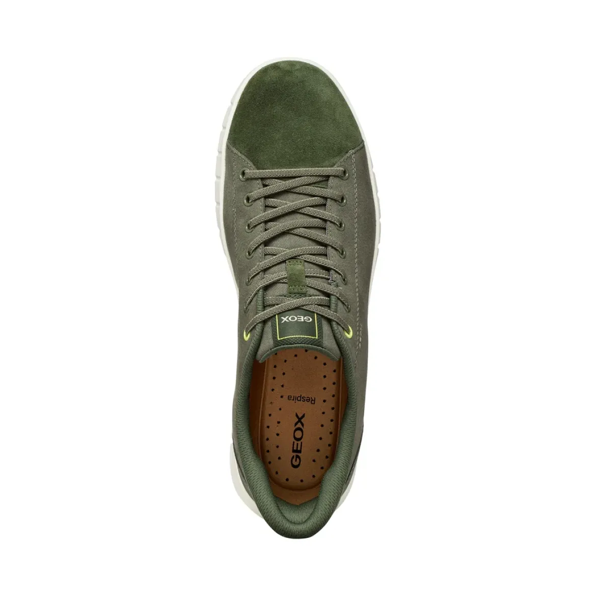 Sneakers Verdi Uomo con effetto scamosciato e suola traspirante Geox Fast In