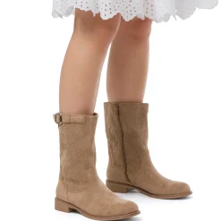 Stivaletti khaki da Donna effetto scamosciato e fibbia Lora Ferres