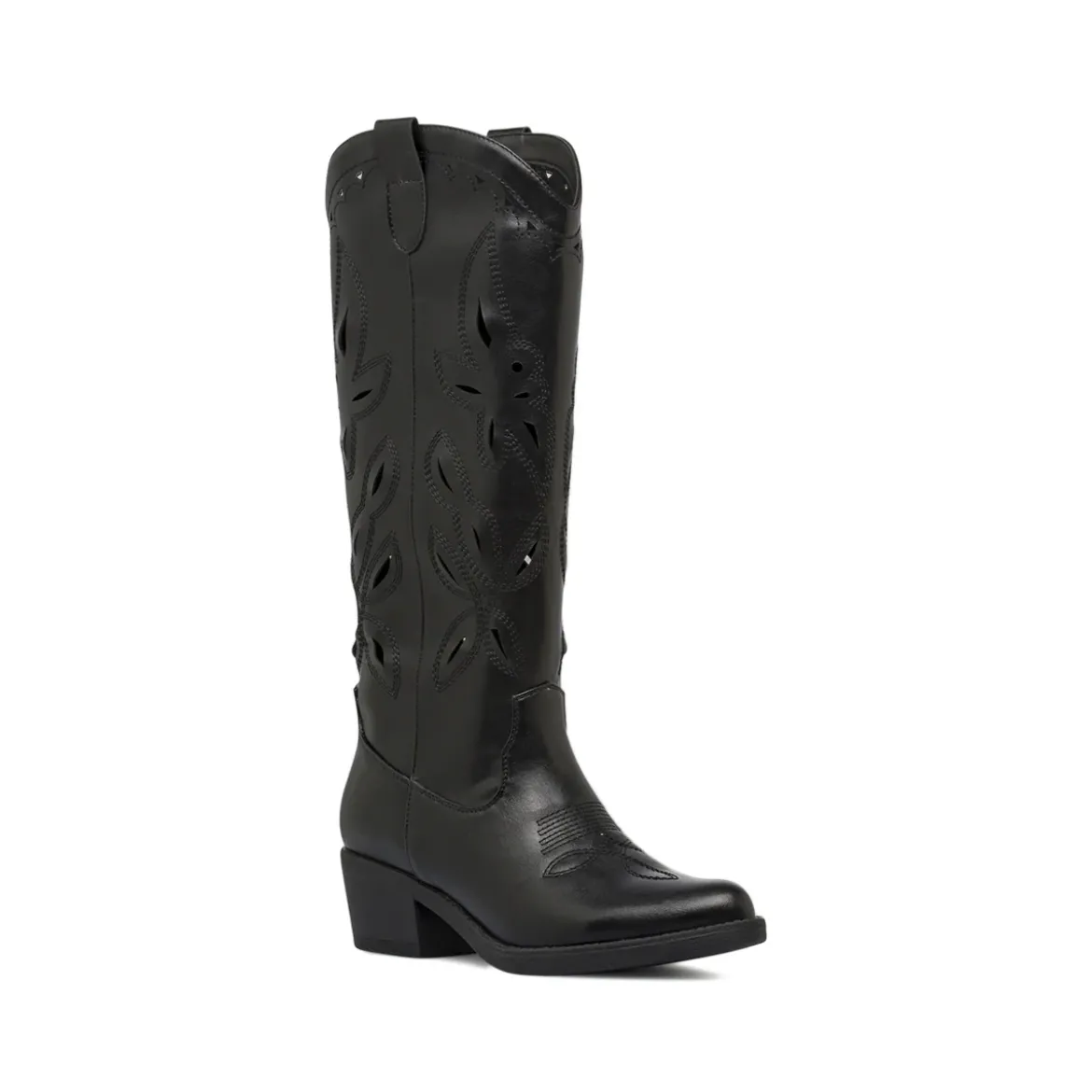 Stivali donna neri stile western con traforature sul gambale Lora Ferres