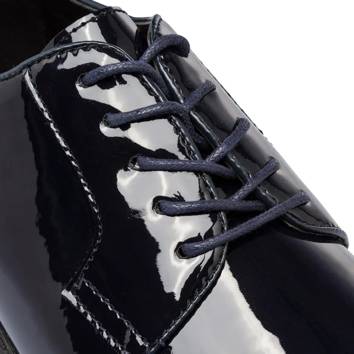 Stringate derby eleganti Blu Navy effetto vernice da uomo Riflessi Urbani