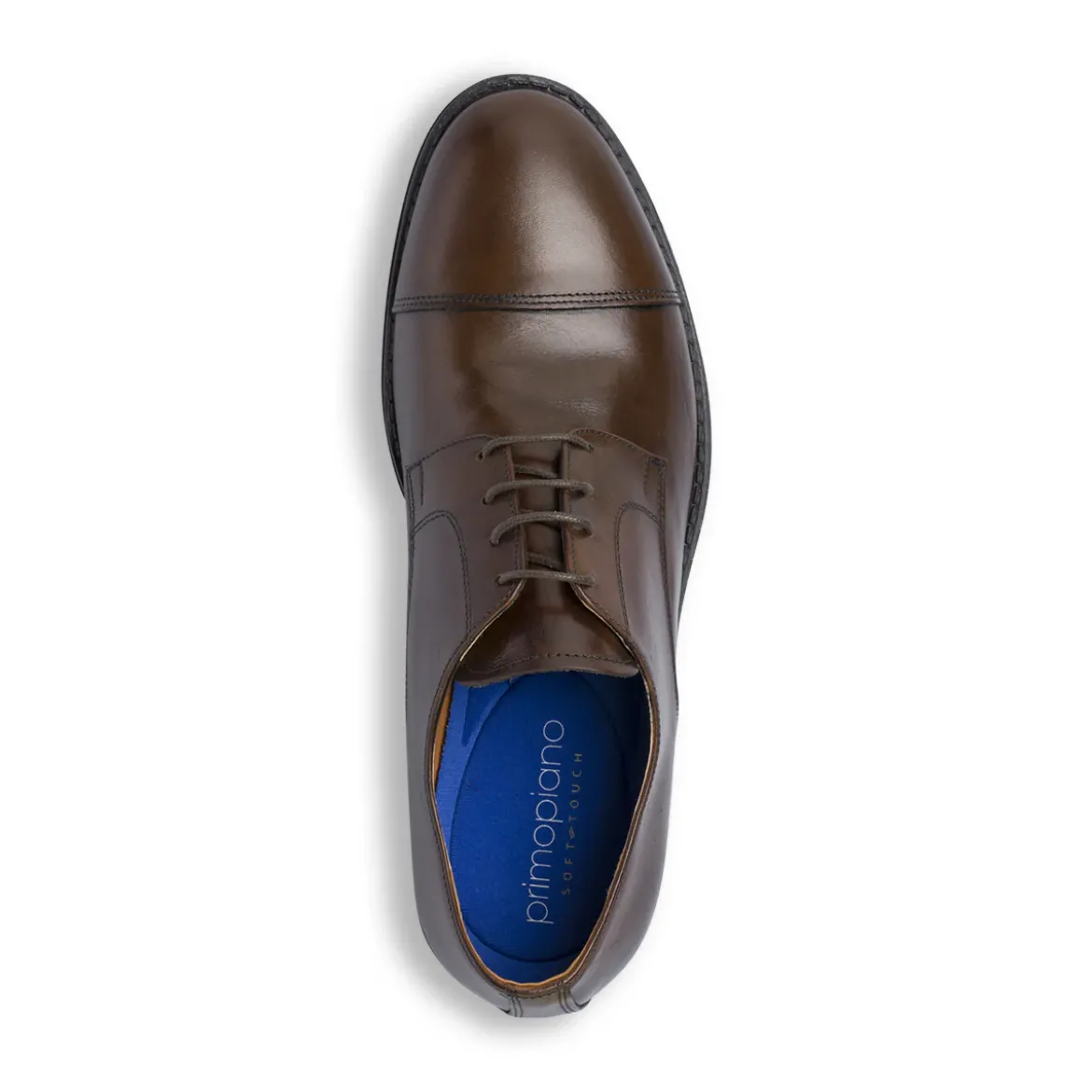 Stringate Derby eleganti da Uomo marroni in pelle Primopiano