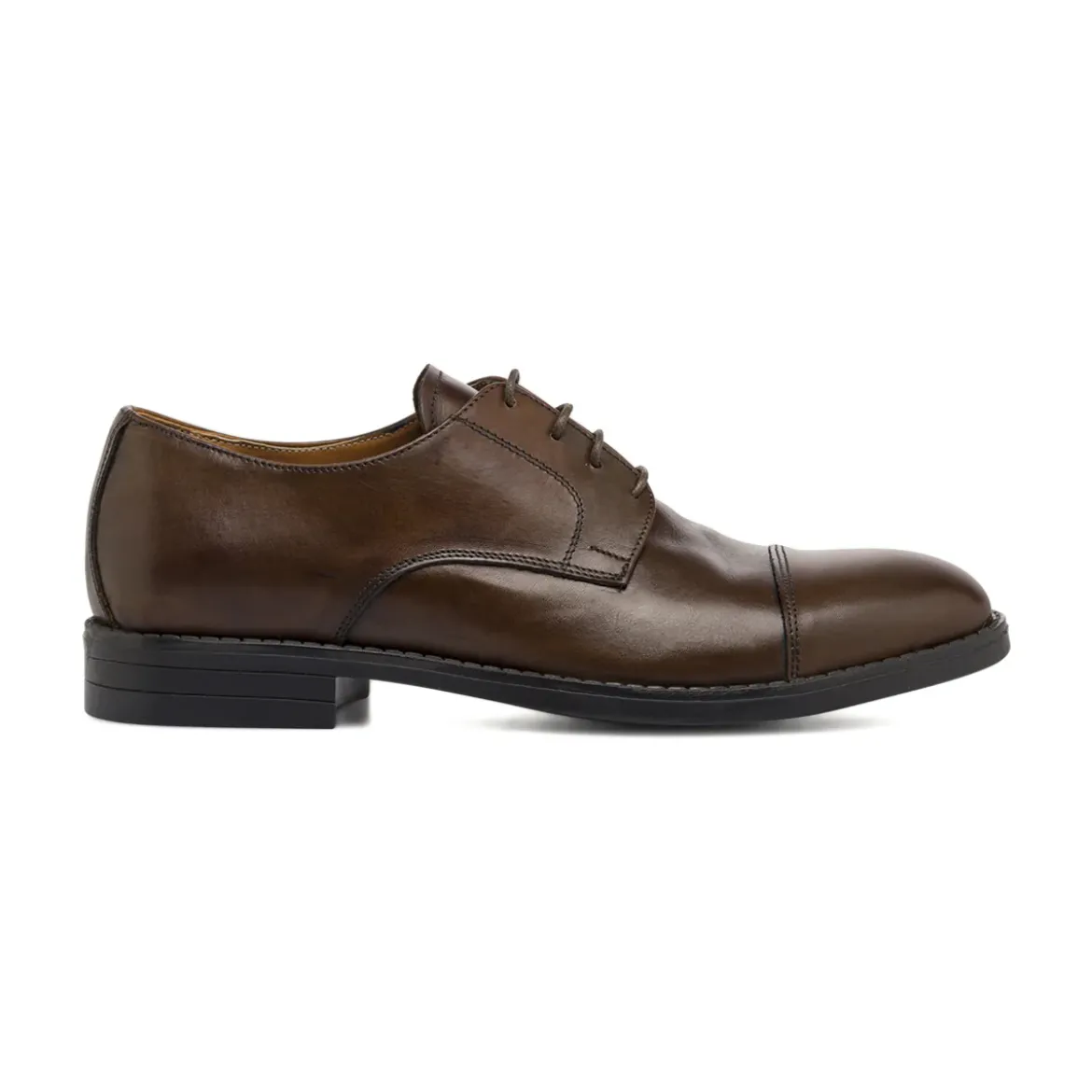 Stringate Derby eleganti da Uomo marroni in pelle Primopiano