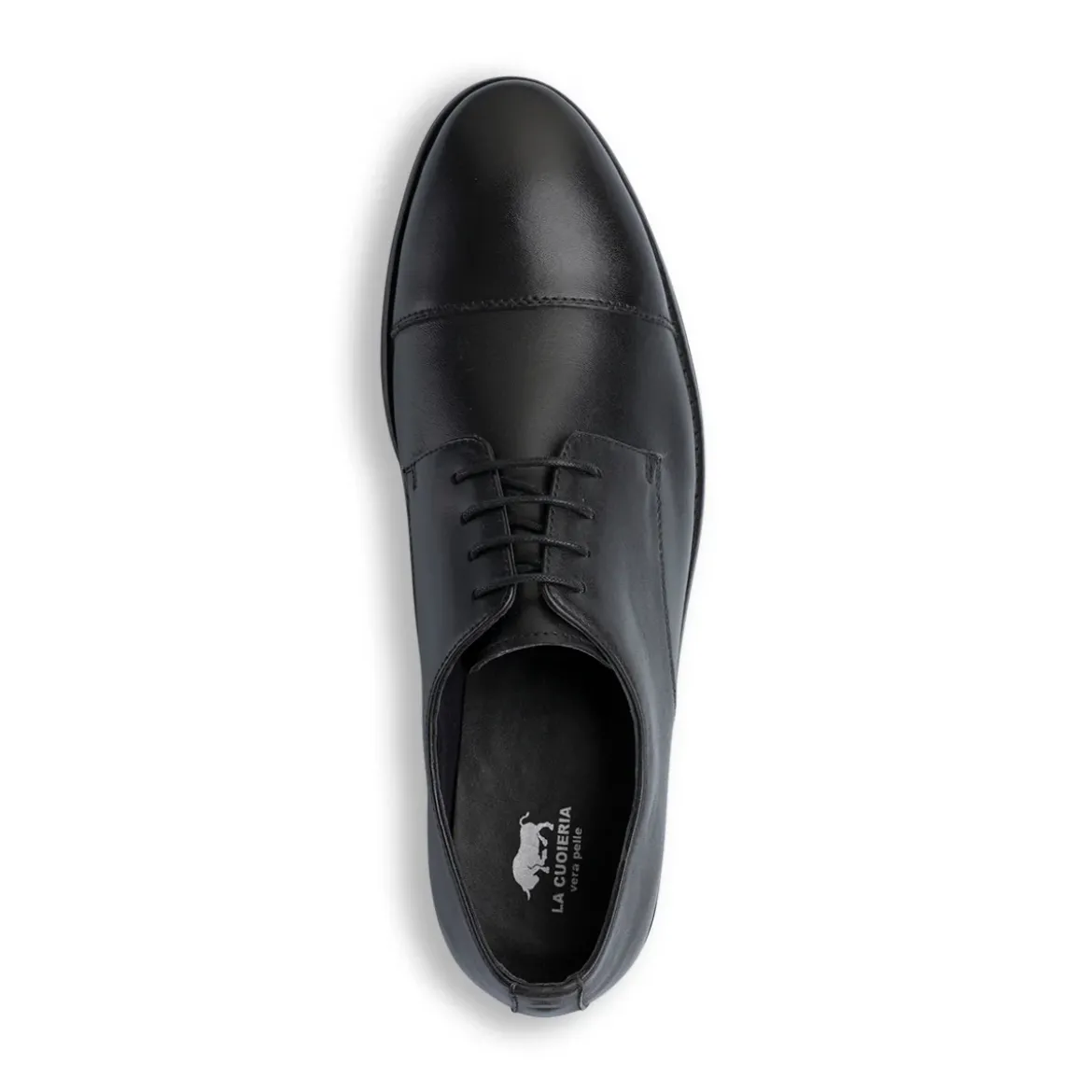Stringate eleganti nere da Uomo in pelle con allacciatura Derby La Cuoieria