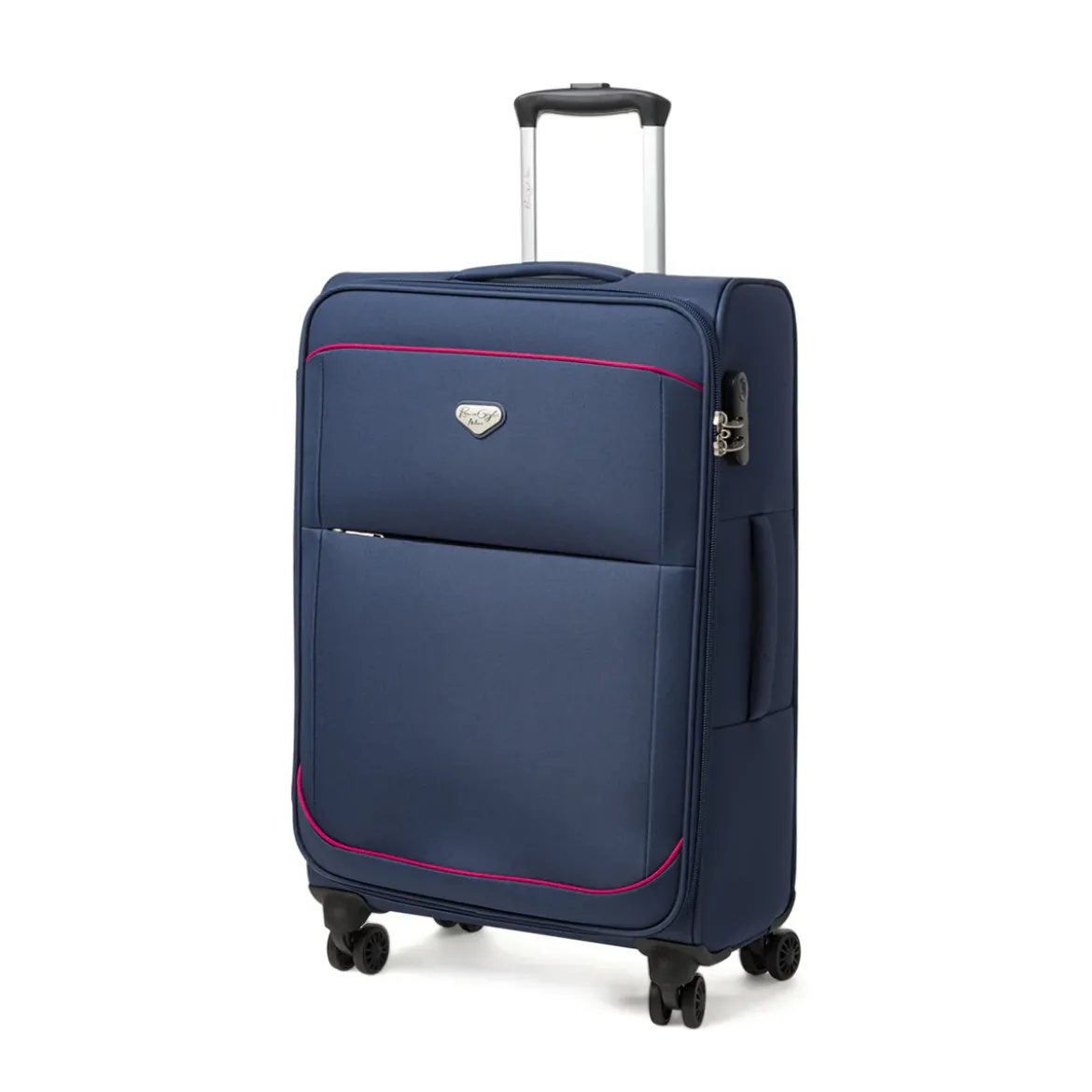 Trolley blu medio con ruote multidirezionali Romeo Gigli Milano