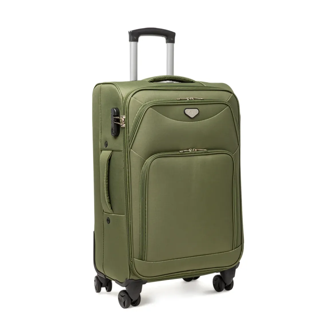 Trolley Valigia media da stiva Romeo Gigli Milano verde in tessuto