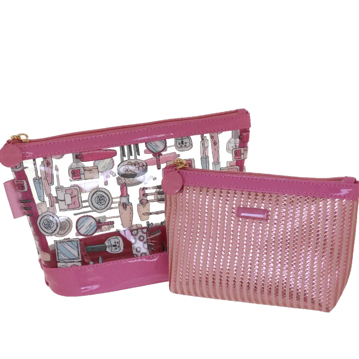 Trousse make-up set da 2 pochette rosa da Donna Camomilla Milano