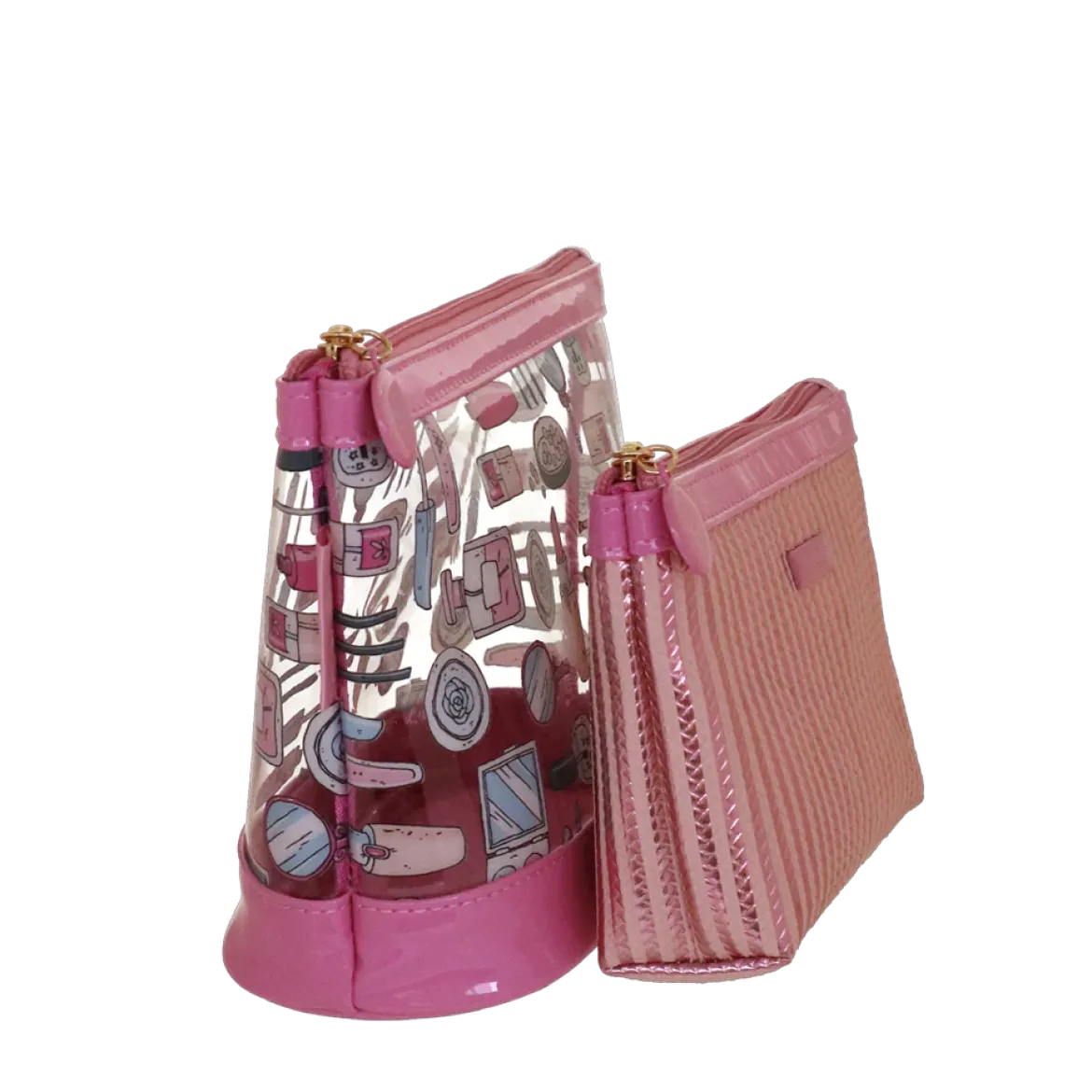 Trousse make-up set da 2 pochette rosa da Donna Camomilla Milano
