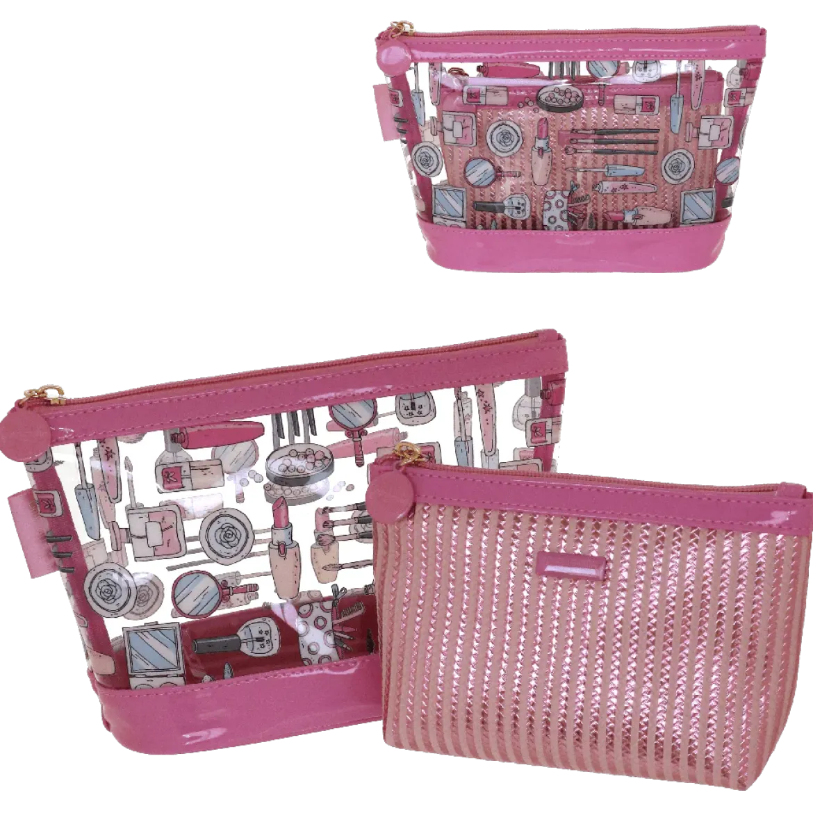 Trousse make-up set da 2 pochette rosa da Donna Camomilla Milano