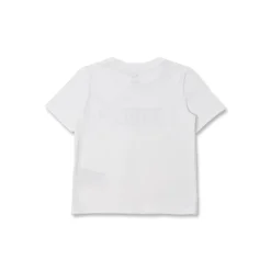 T-shirt a maniche corte Bianca da Bambina con logo in strass Puma