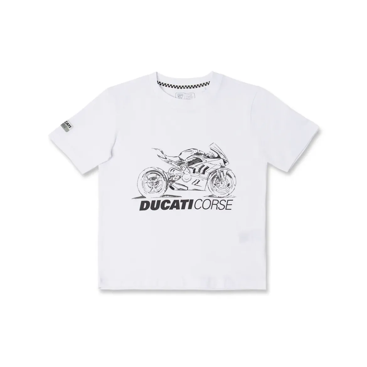 T-shirt bianca Bambino con stampa sportiva maniche corte Ducati Corse