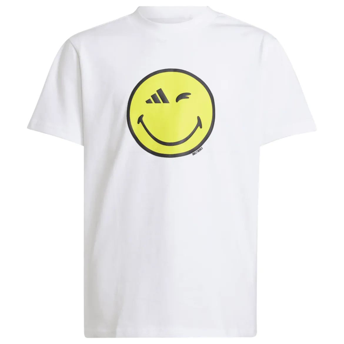 T-shirt bianca da Ragazzo con Smiley giallo adidas